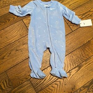 Nike Light Blue Infant Footed One-Piece Pajama